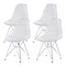 Fabulaxe Mid-Century Modern Style Plastic DSW Shell Dining Chair with Metal Legs, White QI003947.WT.4 - alternate 1